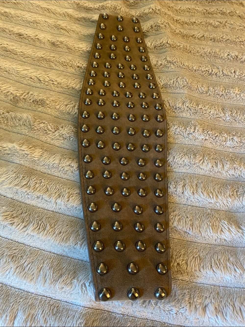 Studded suede waist belt